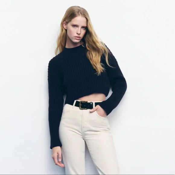 Zara Cropped Knit Sweater